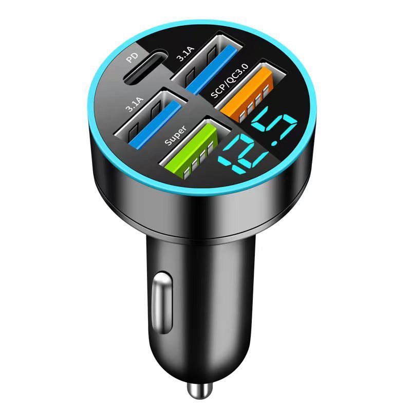 Qc30 Car Charger 66W Super Fast Charge Digital Display Car Charger - Dweky.se