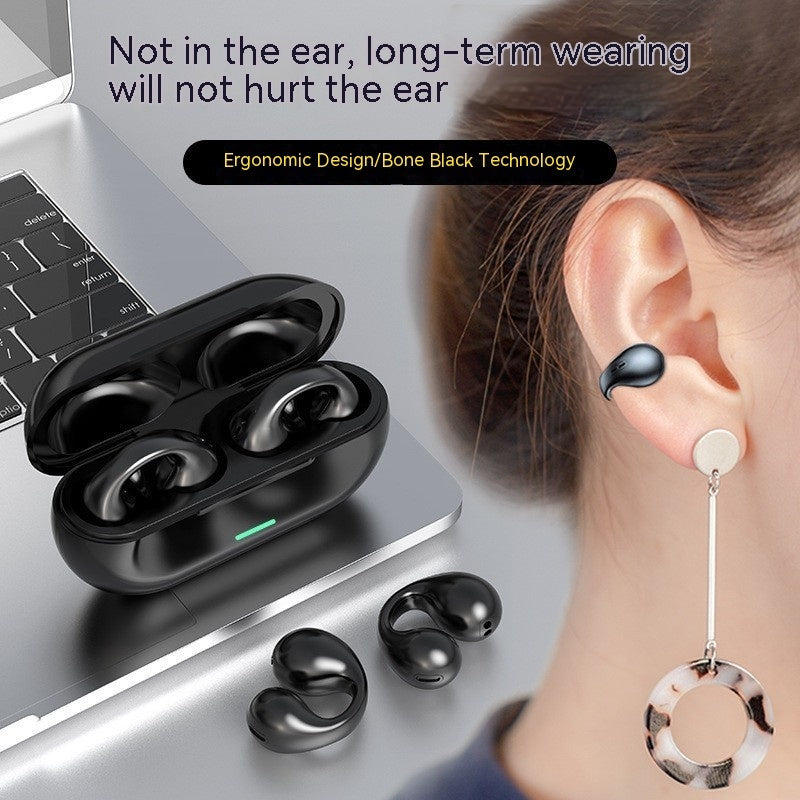 Wireless Ear Clip Bluetooth Headset TWS Comfortable Wear Not In-Ear Sports Wireless Bone Conduction 5.3 Bluetooth Headset - Dweky.se