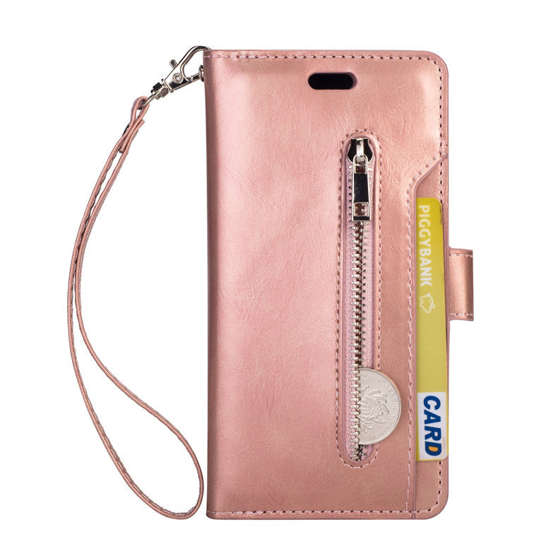 Multi function zipper wallet mobile leather case - Dweky.se