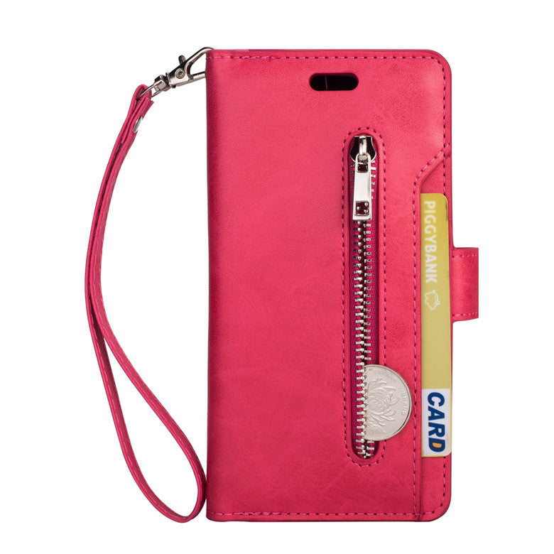 Multi function zipper wallet mobile leather case - Dweky.se