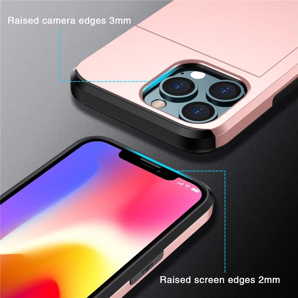 IPhone Case Sliding Cover Card Two-in-one Anti-drop Wallet Protective Wallet Credit Card Holder - Dweky.se