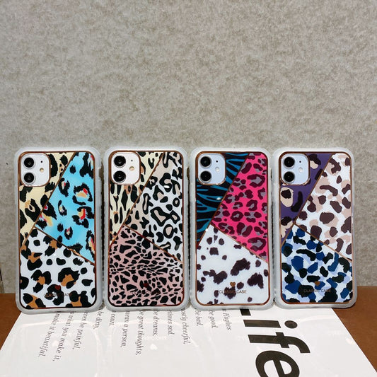 Electroplating love leopard print small waist protective cover Iphone case - Dweky.se