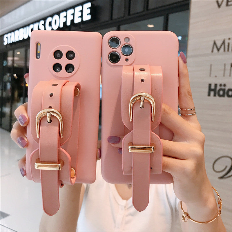 Hybrid Silikonskal med PU-Läderarmband — Huawei P40 P30 & P20 Pro