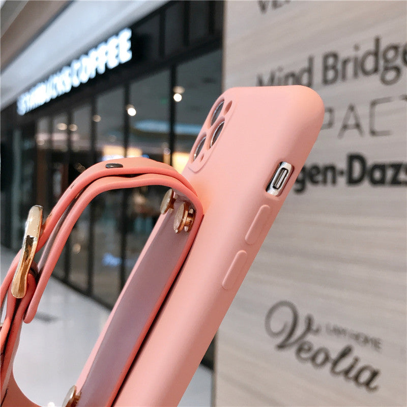 Hybrid Silikonskal med PU-Läderarmband — Huawei P40 P30 & P20 Pro