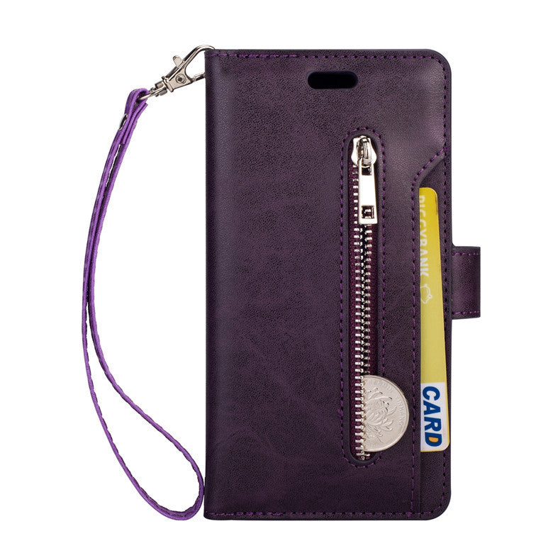 Multi function zipper wallet mobile leather case - Dweky.se