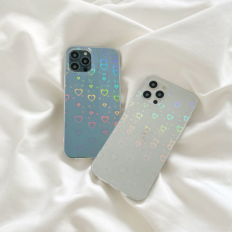 Laser Colorful Love For Double-sided Coated Silicone IPhone Case - Dweky.se