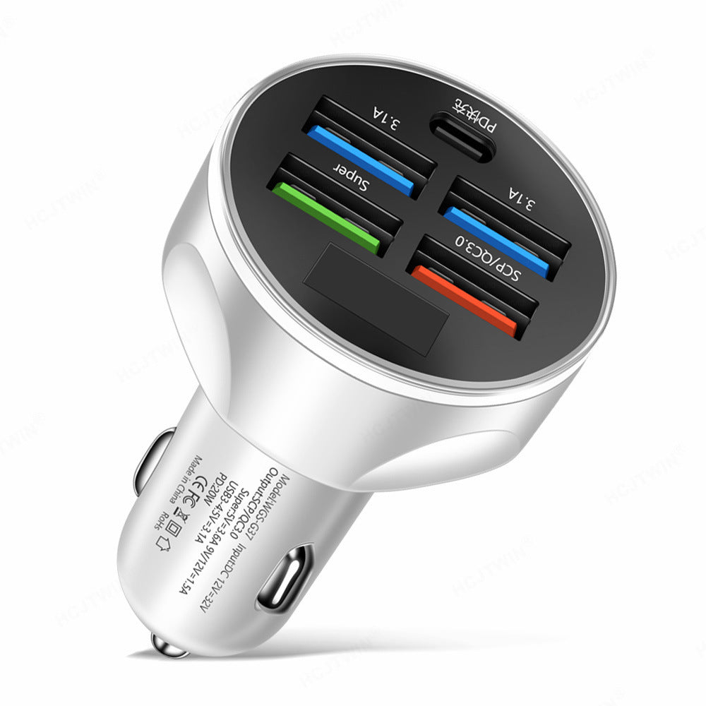 Super Fast Charge 5 In 1 Multi-port With Digital Display Car Charger - Dweky.se