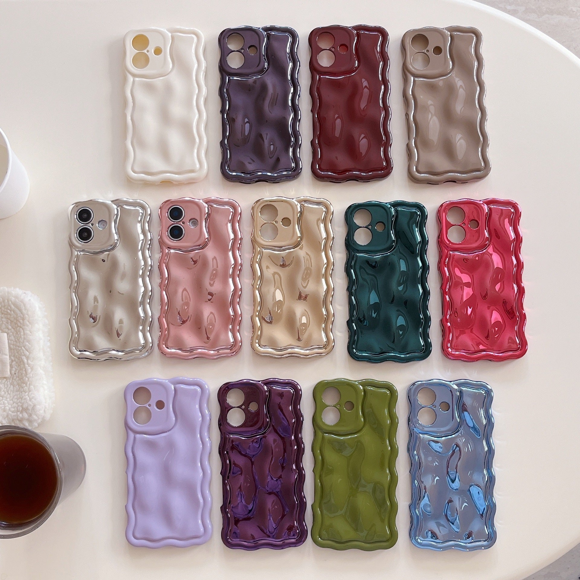 iPhone Boutique Water Ripple Case - 3D Sculpted Wave - Aesthetic Soft Silhouette