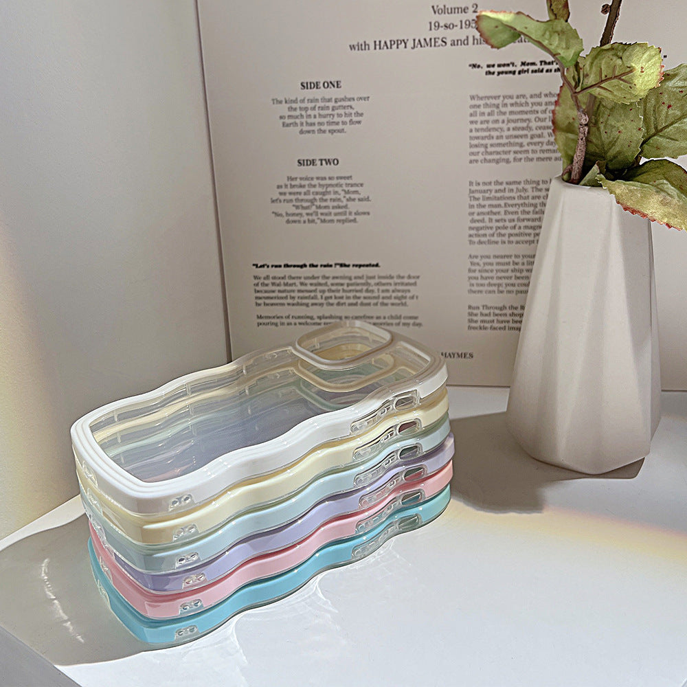 Iphone case Wave Border Mobile Phone Case Solid Color Simple Candy Color - Dweky.se