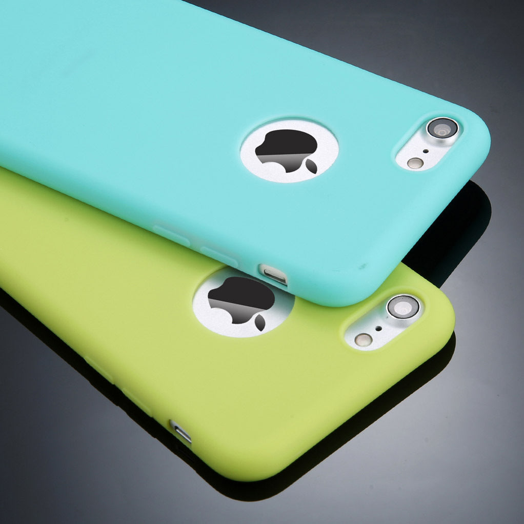 Compatible with Apple, Candy Color Phone Case For iPhone 7 Plus Plain Soft Silicon TPU Back Cover Cases For iPhoneX 7 6 6S Plus 5 5S SE Case Coque - Dweky.se