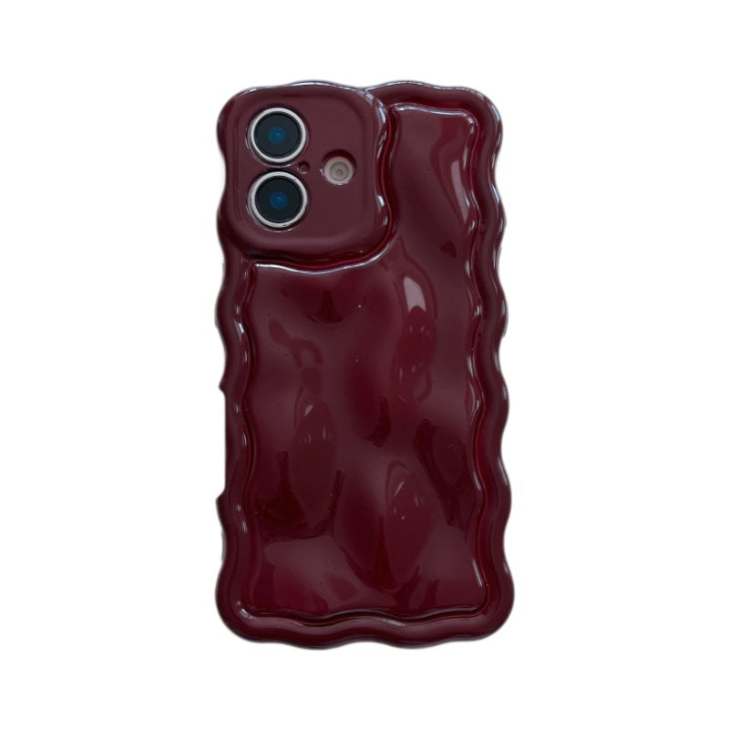 iPhone Boutique Water Ripple Case - 3D Sculpted Wave - Aesthetic Soft Silhouette