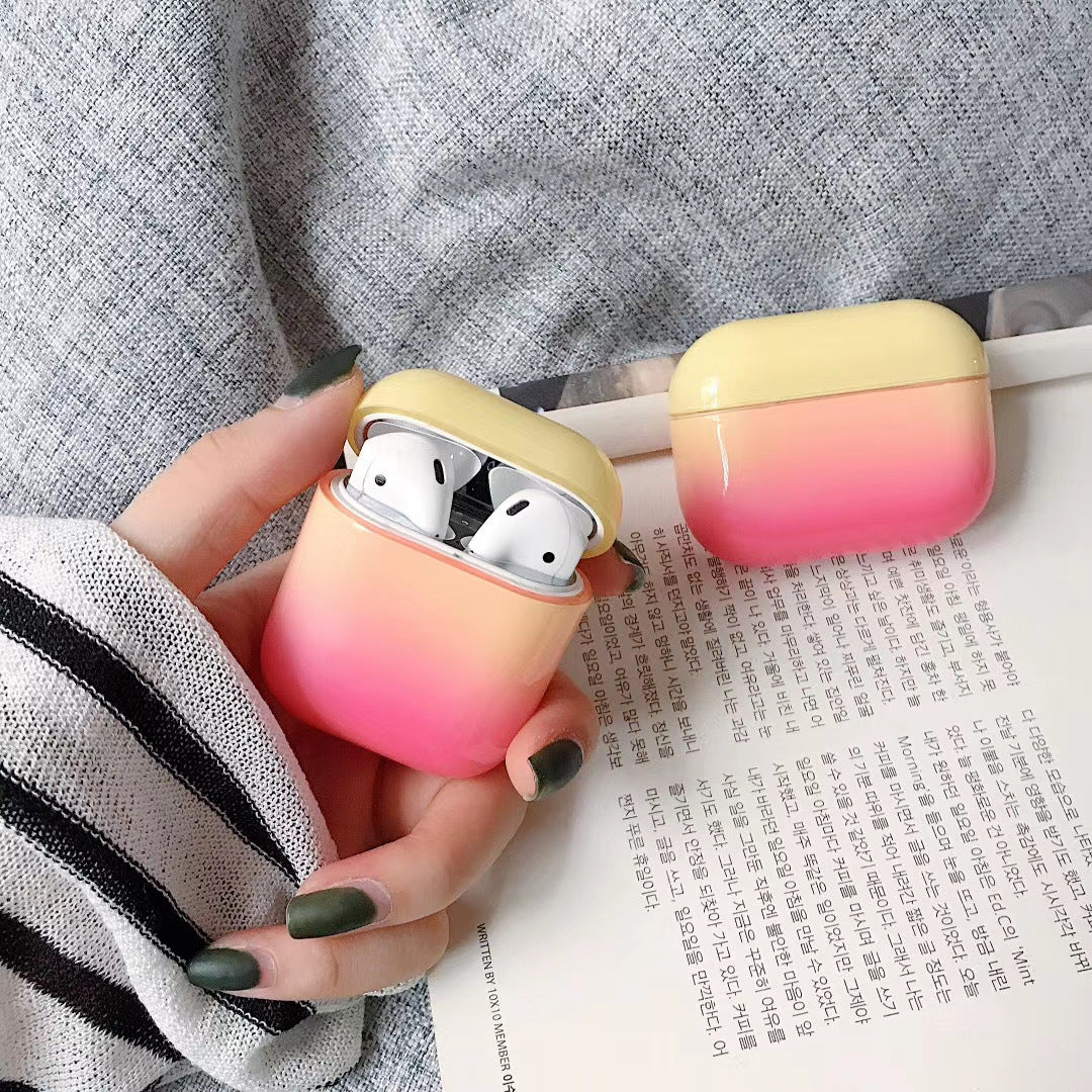Compatible with Apple, Gradient hard shell suitable for airpods pro protective cover 2/3 generation Bluetooth Wireless contrast color earphone cover smooth surface - Dweky.se