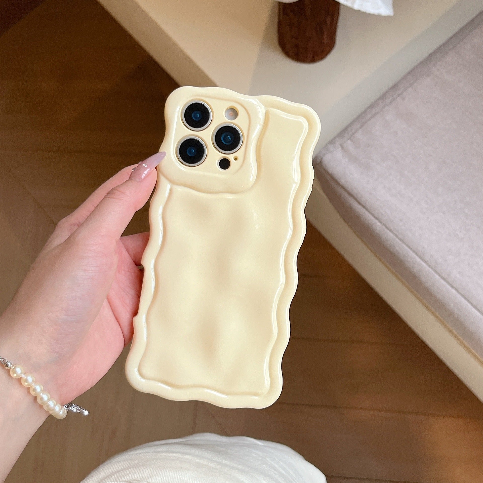 iPhone Boutique Water Ripple Case - 3D Sculpted Wave - Aesthetic Soft Silhouette