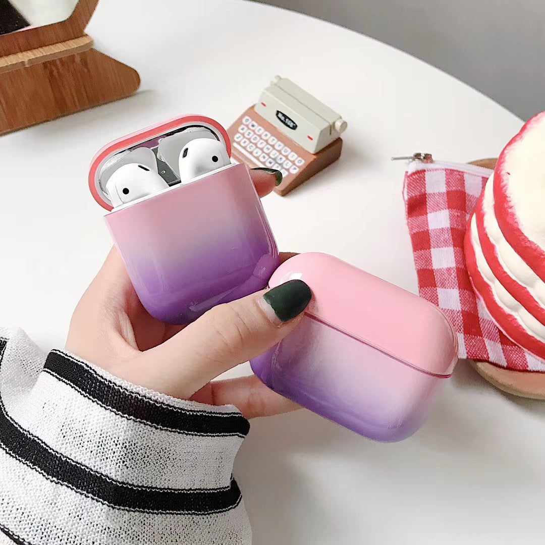 Compatible with Apple, Gradient hard shell suitable for airpods pro protective cover 2/3 generation Bluetooth Wireless contrast color earphone cover smooth surface - Dweky.se