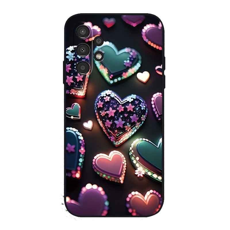 Samsung Frosted Heart Case - Ocean Wave Aesthetic & Matte Soft Cover
