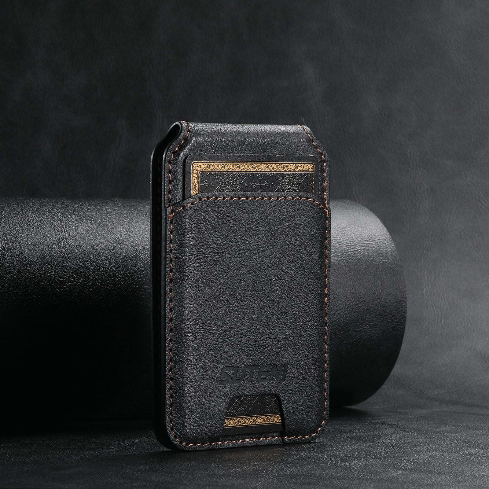 Android Universal Phone Magnetic Card Holder MagSafe Magnetic Ring PU Leather - Dweky.se