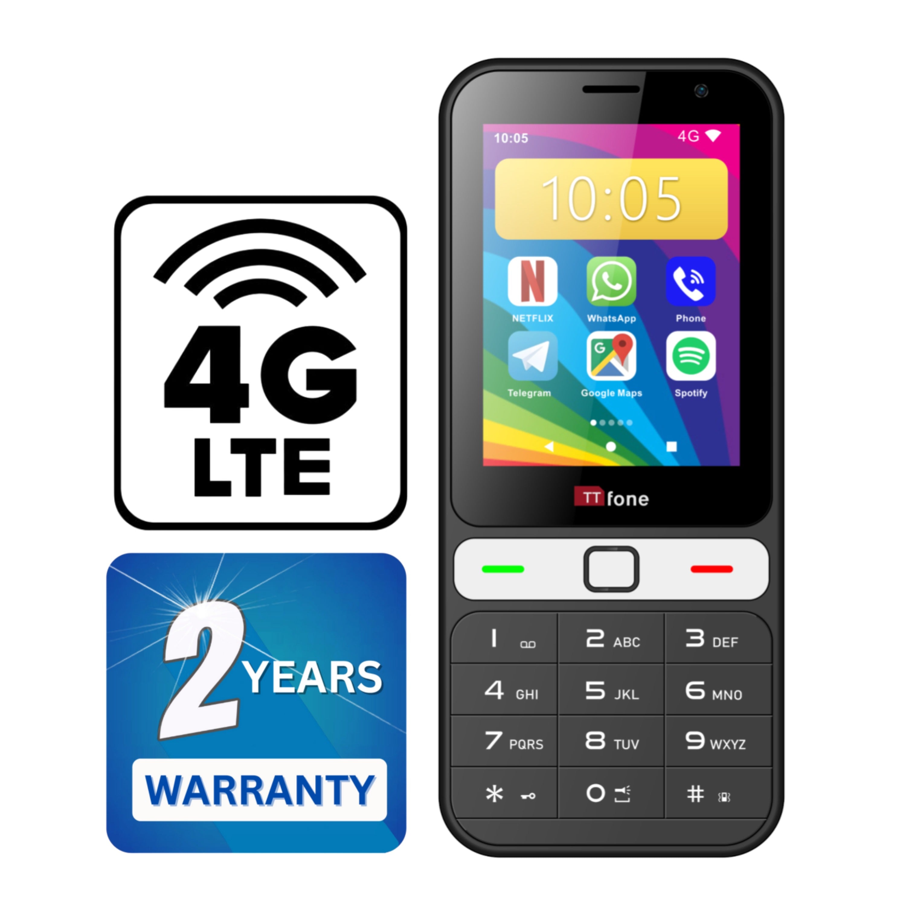 TTfone TT280 4G – Easy to Use Unlocked Mobile, compatible with Vodafone SIM-2