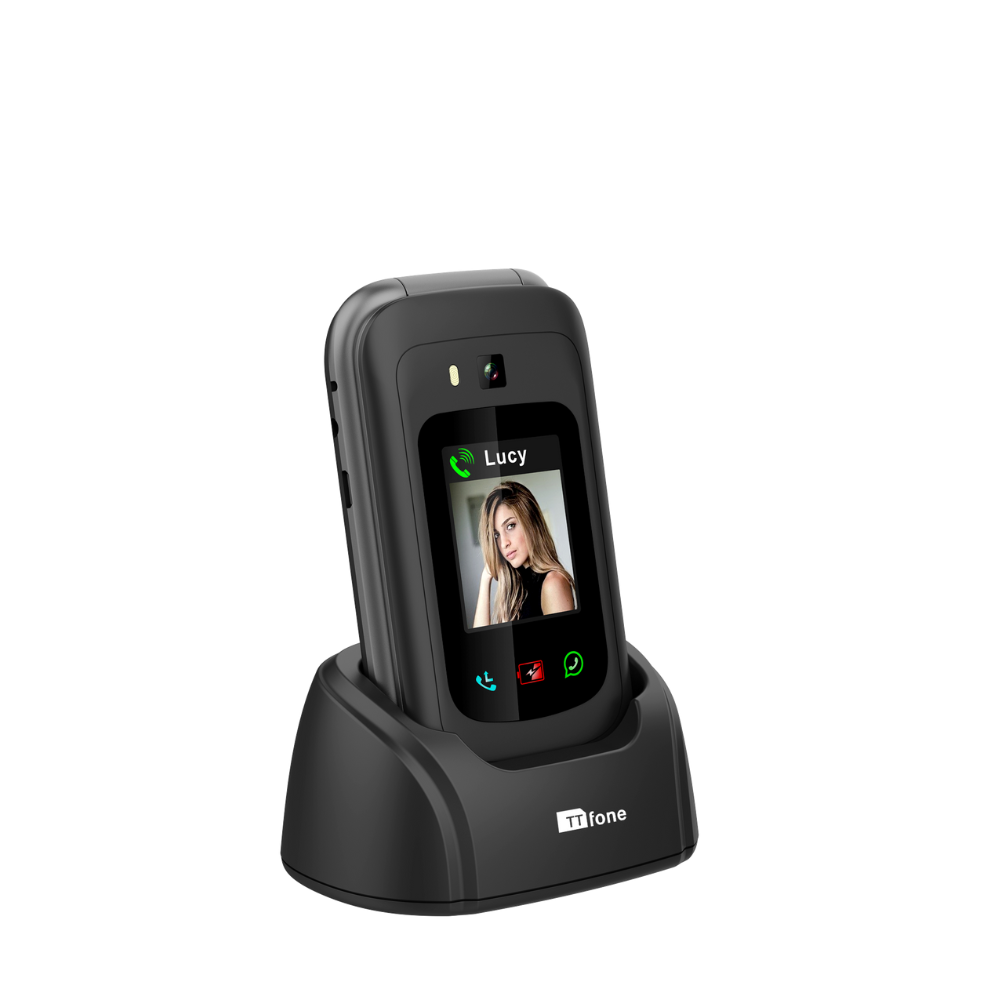 TTfone TT970 4G WhatsApp Flip Senior Big Button Mobile with Giffgaff SIM Network-1