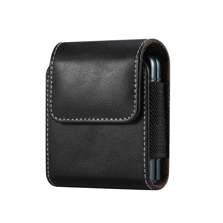 Applicable Flip Screen Mobile Phone Bag Hanging Leather Perforating Folding Waist Bag - Dweky.se