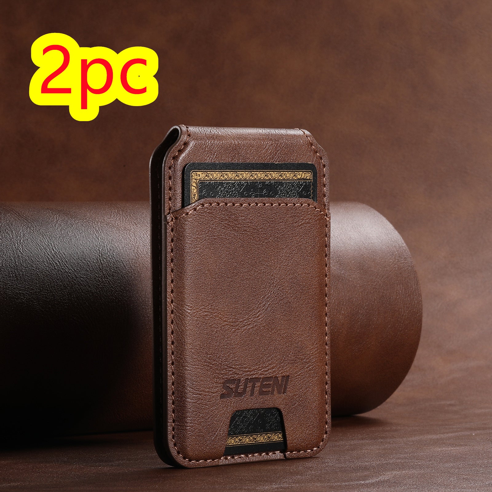 Android Universal Phone Magnetic Card Holder MagSafe Magnetic Ring PU Leather - Dweky.se