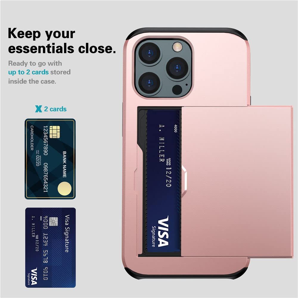 IPhone Case Sliding Cover Card Two-in-one Anti-drop Wallet Protective Wallet Credit Card Holder - Dweky.se