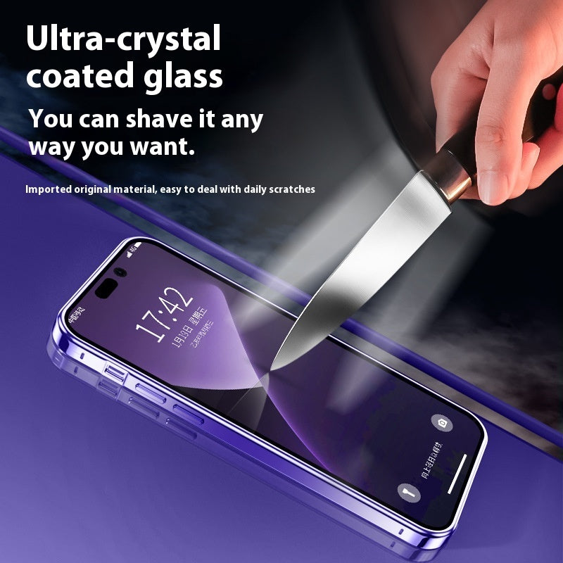 iPhone Studio Electroplated Privacy Case — 360 Tempered Glass Edition