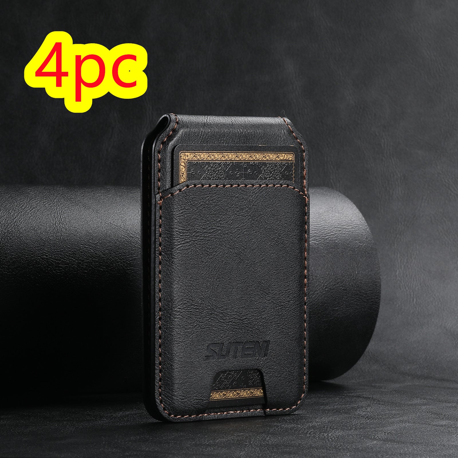 Android Universal Phone Magnetic Card Holder MagSafe Magnetic Ring PU Leather - Dweky.se