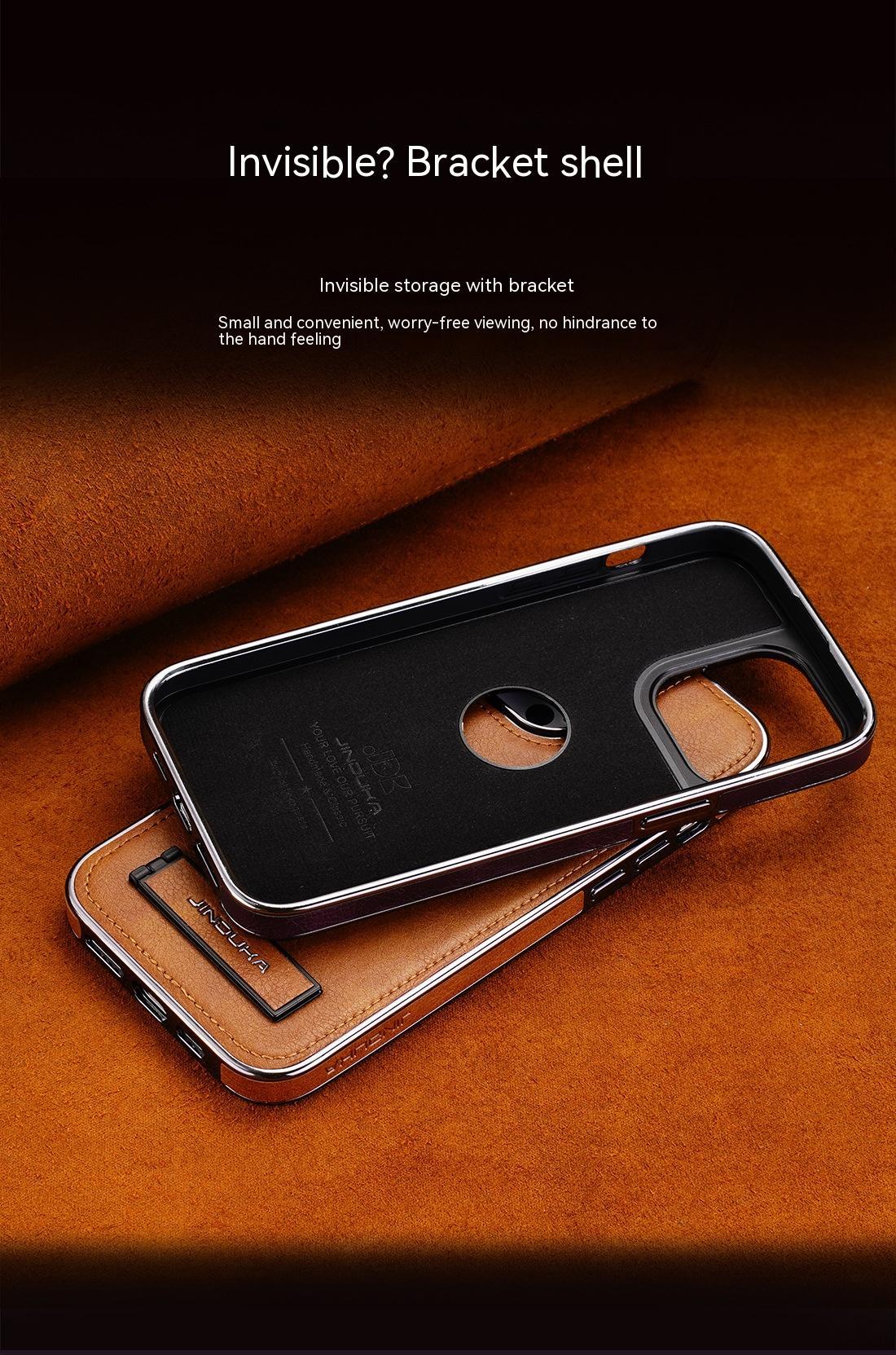 iPhone High-Grade All-Inclusive PU Leather Case — With In-built Stand