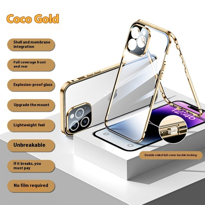 iPhone Studio Electroplated Privacy Case — 360 Tempered Glass Edition