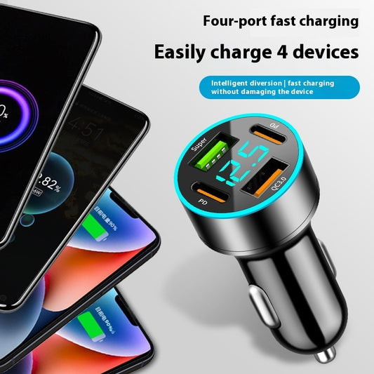 Qc30 Car Charger 66W Super Fast Charge Digital Display Car Charger - Dweky.se