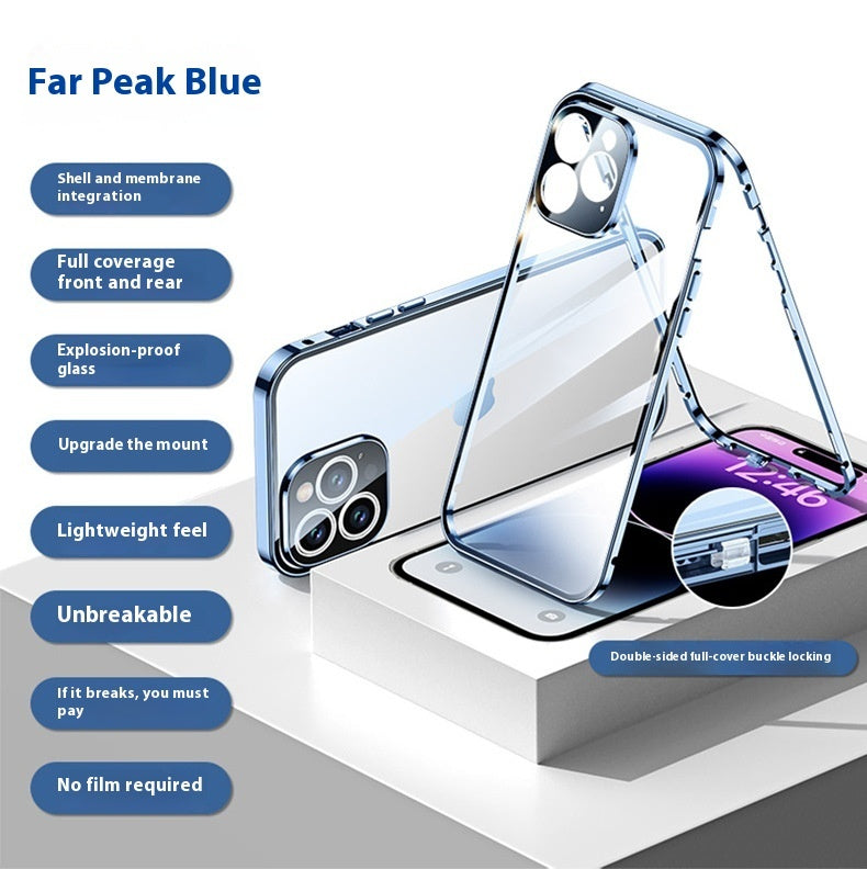 iPhone Studio Electroplated Privacy Case — 360 Tempered Glass Edition