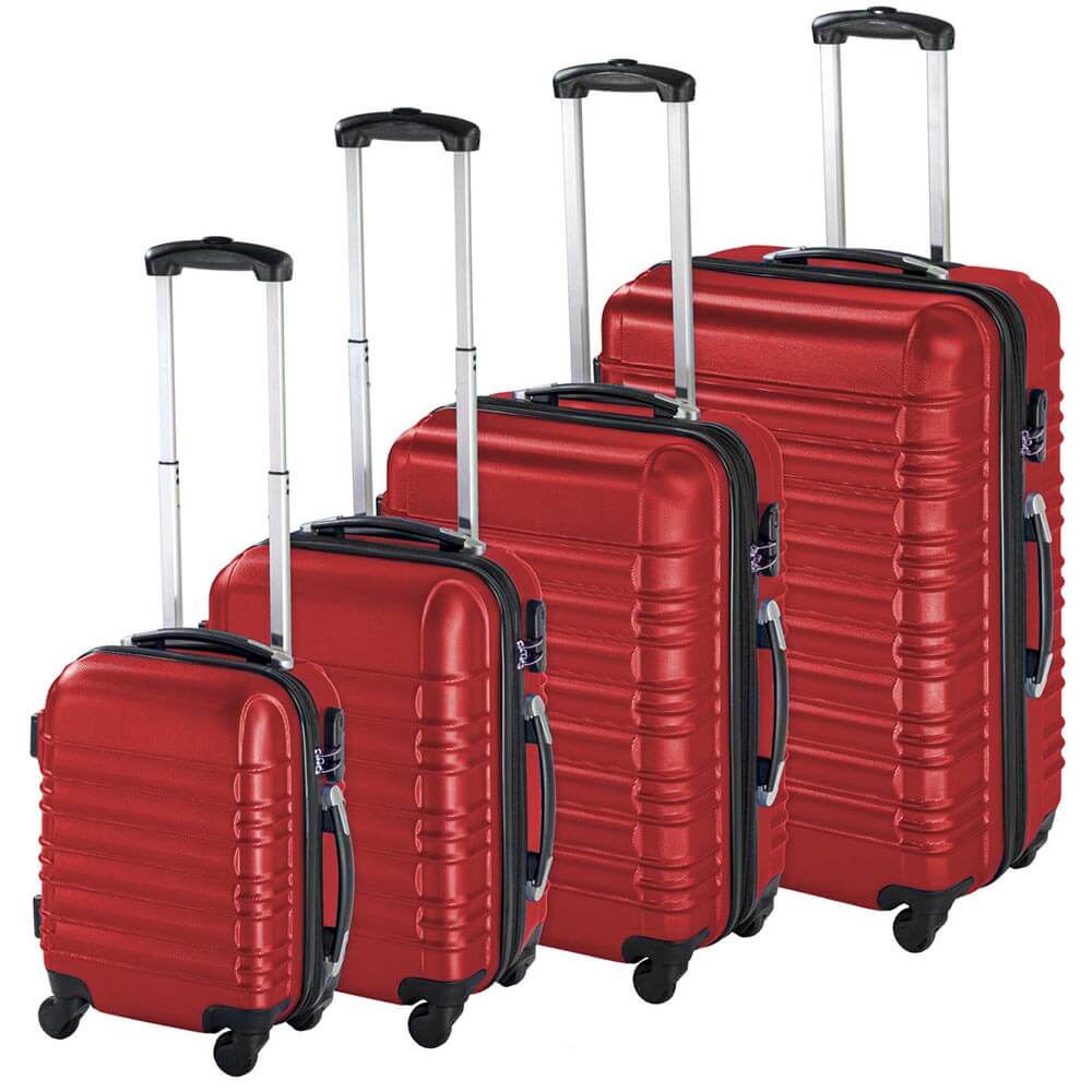 Set of 4 Cabin Trolleys, 4 Colors - Red