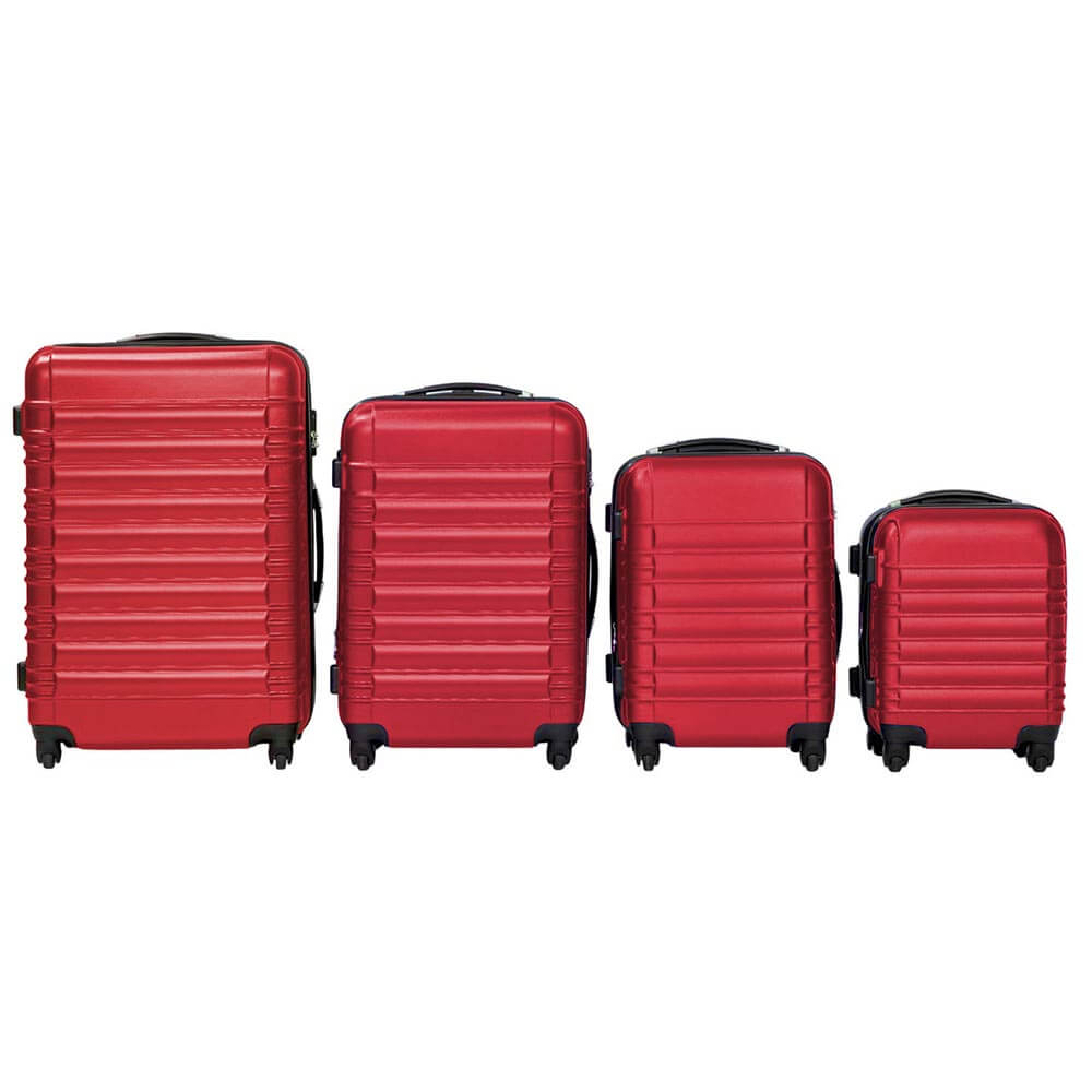 Set of 4 Cabin Trolleys, 4 Colors - Red